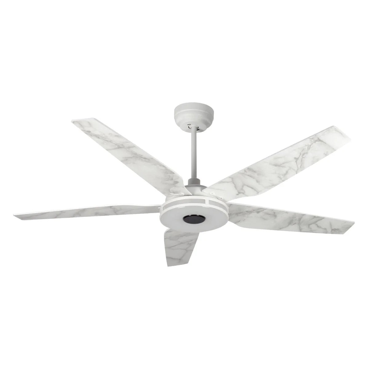 Carro USA SFR565S-L13-W7-1 56" Elira Smart Ceiling Fan With LED Light Kit - Fixture Finish: White - Blade Finish: Marble