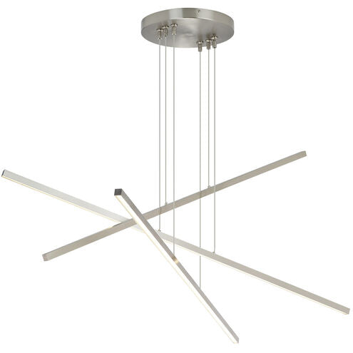 Visual Comfort Modern Collection 700LSESN3S-LED930 Essence Trio 50" 72W 3000K LED Linear Chandelier Satin Nickel