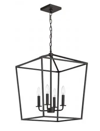 Nuvo 60-7952 Emma Large Pendant Fixture w/o Bulbs, 4-Light, Voltage 120V, Dark Bronze