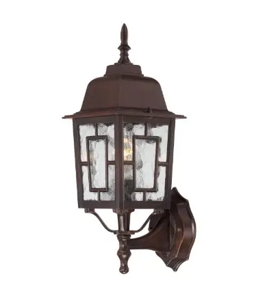 Nuvo 60-3488 17-in Banyan LED Outdoor Wall Lantern w/ Clear Water Glass, 1 Light, Wattage 100W, Rustic Bronze