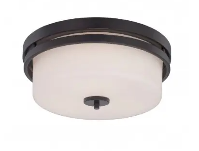 Nuvo 60-5307 Parallel Flush Mount, 3-Light, Aged Bronze