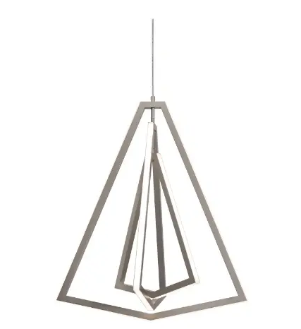 AFX Lighting GNAP27L30D1SN Gianna 27 Inch LED Pendant In Satin Nickel With White Acrylic Diffuser