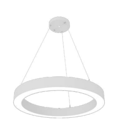 Westgate SCXCF-D24UD-MCTP4 24" Full Circle Chandelier, Up & Down Ratio Adjustable With Canopy & Cable, Selectable Wattage 20W/30W/40W, Lumens 100LM/W, Multi-Color Color Temperature, White Finish