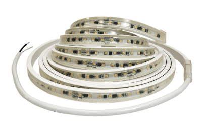 Nora Lighting NUTP13-W30-4-12-930/HW Custom Cut 30-ft,4-in 120V Continuous LED Tape Light, Lumens 330lm / Wattage 3.6W per foot, Color Temperature 3000K, w/ Mounting Clips and 8' Hardwired Power Cord