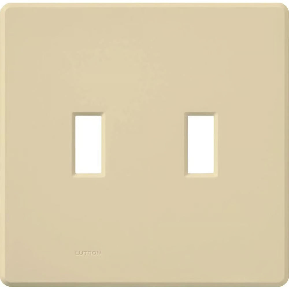 Lutron FG-2-IV Fassada 2 Gang Wall Plate for Traditional Style Dimmers or Switches - Color: Ivory