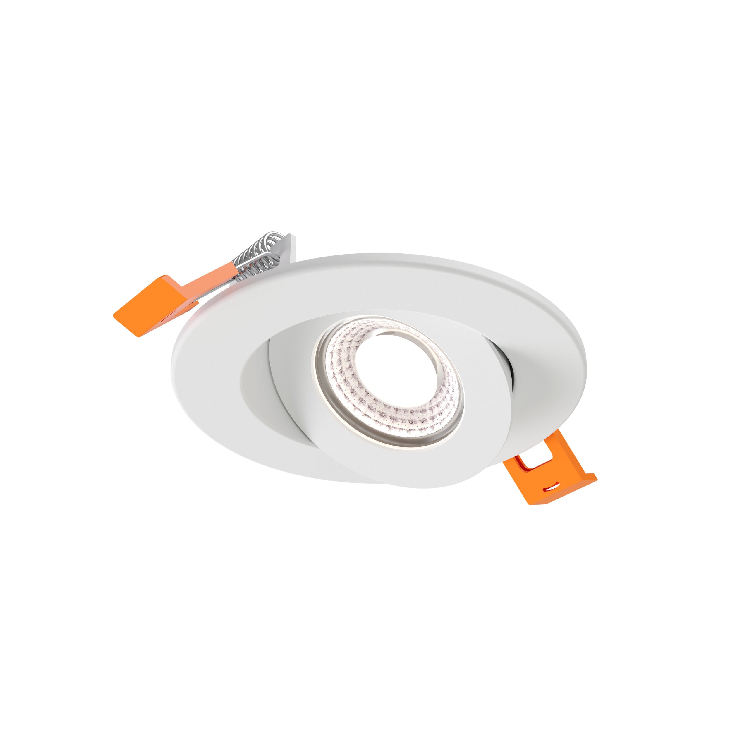 DALS Lighting FGM3-CDW-WH 3″ Flat Round Gimbal Recessed Downlight - 120V - CCT: 5CCT + 3000K – 2200K - Finish: White