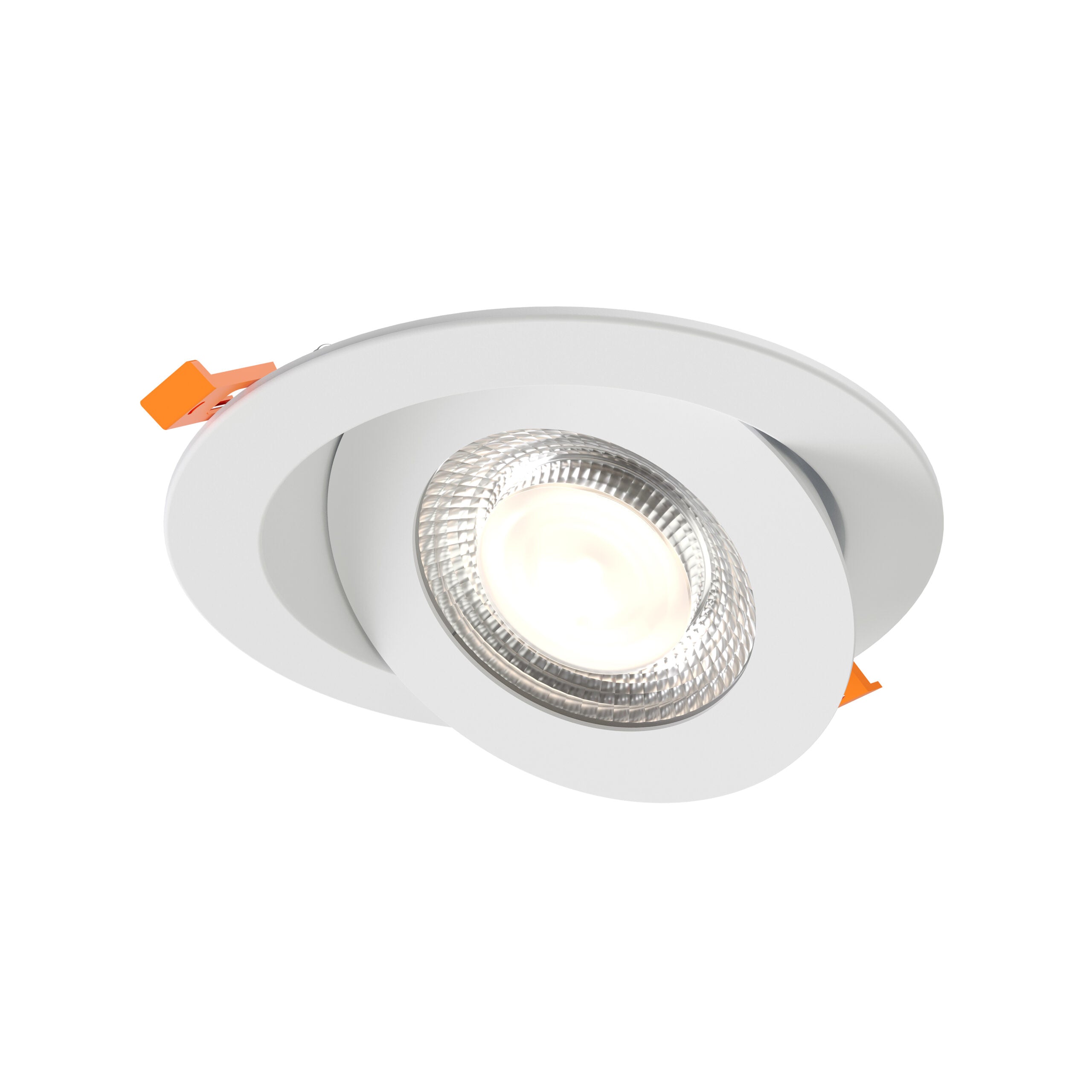 DALS Lighting FGM6-CDW-WH 6″ Flat Round Gimbal Recessed Downlight - 120V - CCT: 5CCT & Dim-to-warm - Finish: White