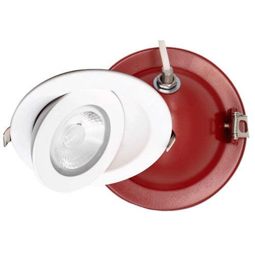 Lotus LED Lights FR-LED-4-S9W-5CCT-FG-WH Lotus 4" Fire Rated Floating Gimbal LED Downlight - 9W - 27K / 3K / 35K / 4K / 5K - 800 Lumens - 120V - White