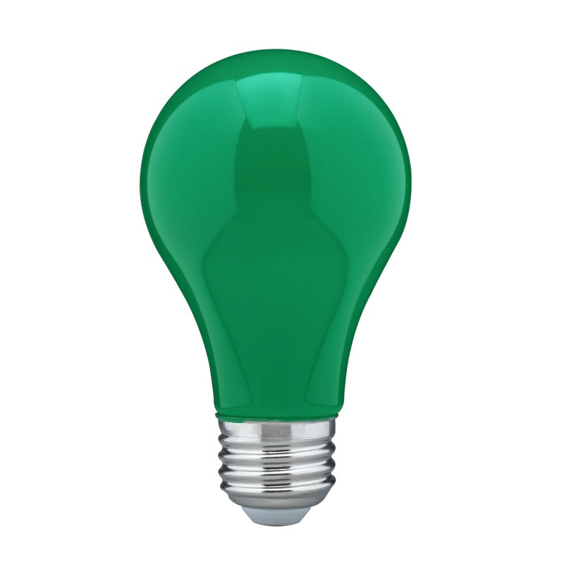 SATCO S14986 A19 LED Lamp, Ceramic Green, E26, 360° Beam Angle, Wattage 8W, Voltage 120V