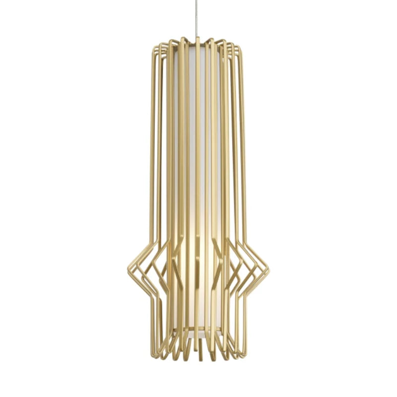 Visual Comfort Architectural 700FJSYRGS Mini Syrma 6" Pendant, Satin Gold Shade, Satin Nickel Finish, Freejack System
