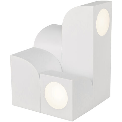 Kuzco Lighting TL82412-WH Gypsum 12" Table Lamp – 20W LED, 1430 Lumens (750 Delivered), 2700K Warm White, Non-Dimmable, 50,000-Hour Lifespan, White