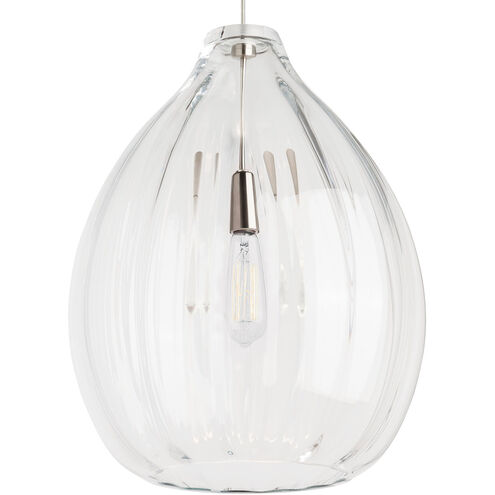 Visual Comfort Modern Collection 700TDHARPCS-LED927 Harper 16" Satin Nickel 2700K LED Clear Glass Pendant Light