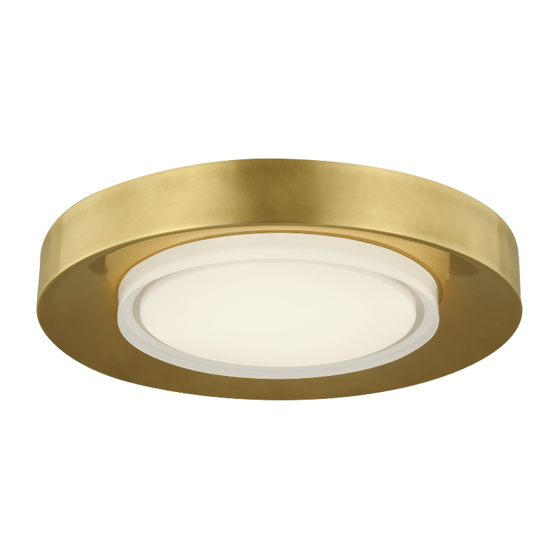 Visual Comfort Architectural 700FMHLO16NB-LED927 Modern Sean Lavin Hilo 16 1-lt 17" LED Flush Mount Ceiling Light CCT 2700K - Voltage 120V - Finish Natural Brass