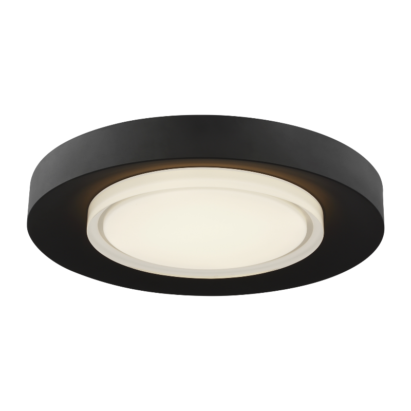 Visual Comfort Architectural 700FMHLO16B-LED927 Modern Sean Lavin Hilo 16 1-lt 17" LED Flush Mount Ceiling Light CCT 2700K - Voltage 120V - Finish Nightshade black