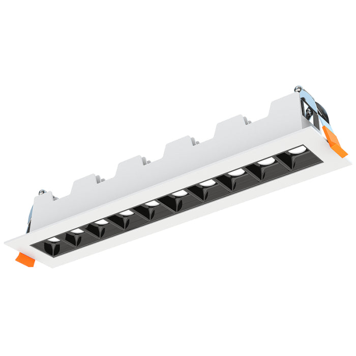 Lotus LED Lights JXL-TXH10-T18W-5CCT-WH-45° LOTUS 10-Light Linear Recessed LED Downlight - 45º BEAM ANGLE- 18W - 27K / 3K / 35K / 4K / 5K - 120V - White