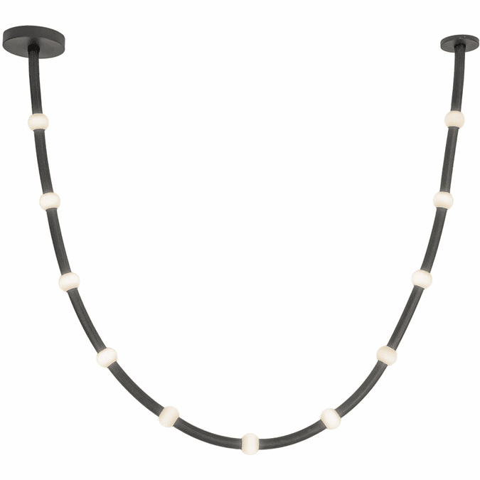 Kuzco PD39310-BK/OP-UNV-010 Corda Modern Opal Glass LED Hanging Light Black Finish