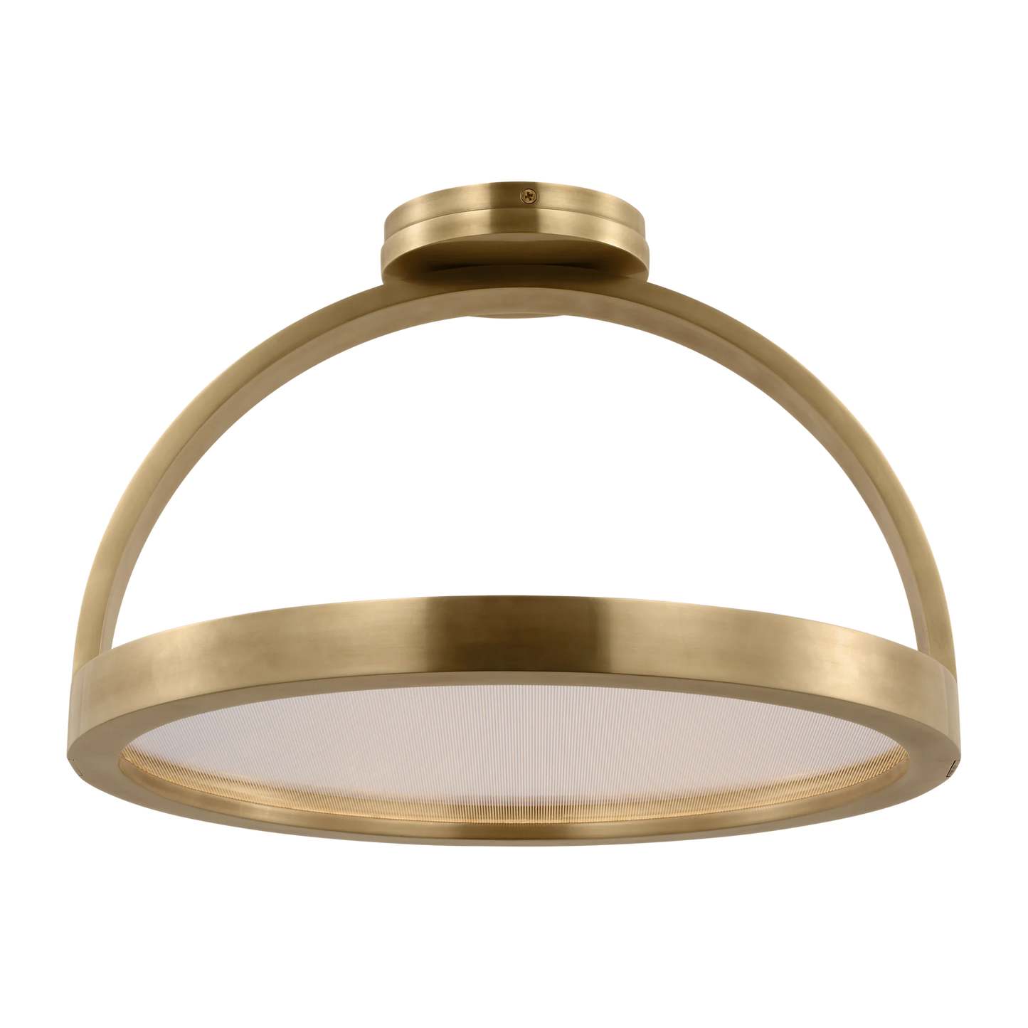 Visual Comfort Architectural KWFM19127NB Kelly Wearstler Cerne 16" LED Semi Flush Ceiling Light Natural Brass, 2700K