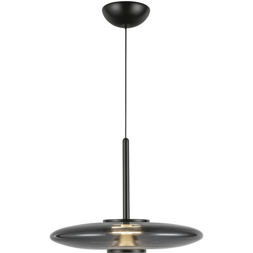 Kuzco Lighting PD37018-BK/SM-3WCCT-UNV Kyoto LED 17.75 inch Pendant Ceiling Light Smoked Glass Black Finish