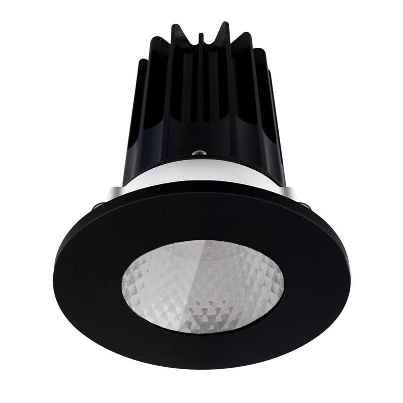 Lotus LED Lights LED-2-S15W-5CCT-2RRDM-2RST-BK-24D 2" High Output Round Recessed LED Designer Series Downlight – 15W – 5CCT – Selectable Lumens – 24° Beam Angle – 90+ CRI – Diamond Reflector – Black Sower Trim