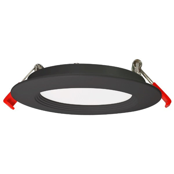 Lotus LED Lights LED-S9W-5CCT-BK-R-BF Lotus 9 Watt 4" Round Regressed Baffle Economy LED Downlight -27K / 3K / 35K / 4K / 5K - 120V - Black