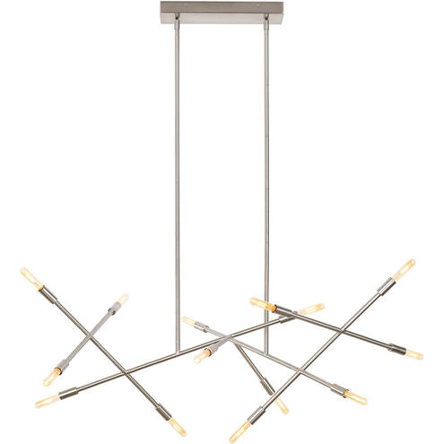Visual Comfort Modern Collection 700LSLNVS-LED927 Line Wave 2 48" 25W 2700K LED Linear Chandelier Satin Nickel
