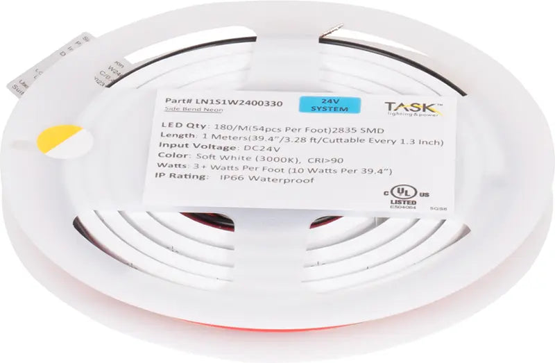Task Lighting LN1T1W2403225 Neon LED Tape Light 32FT 2500K 120lm/FT 24V IP66
