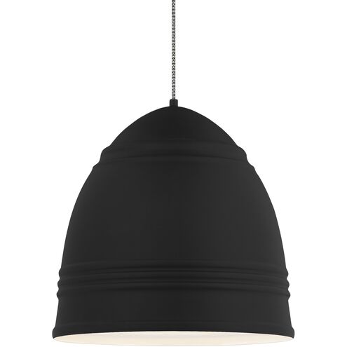 Visual Comfort Modern Collection 700TDLOFGPBWB-LED927 Loft Grande 17.3" Pendant Rubberized Black/White 2700K Black Shade