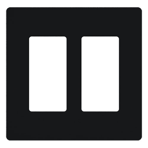 Lutron SC-2-MN Claro Screwless Designer Wall Plate Two Gang Mid Night Finish