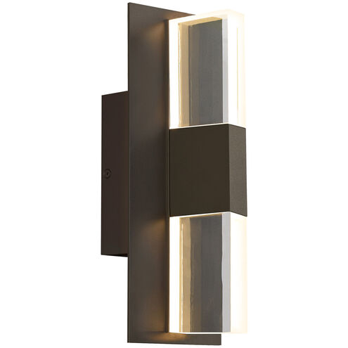 Visual Comfort Modern Collection 700OWLYT83012CZUNVSLF Sean Lavin Lyft 12.5 Inch Bronze Outdoor Clear Glass Shade LED Wall Light In-Line Fuse 10W 3000K