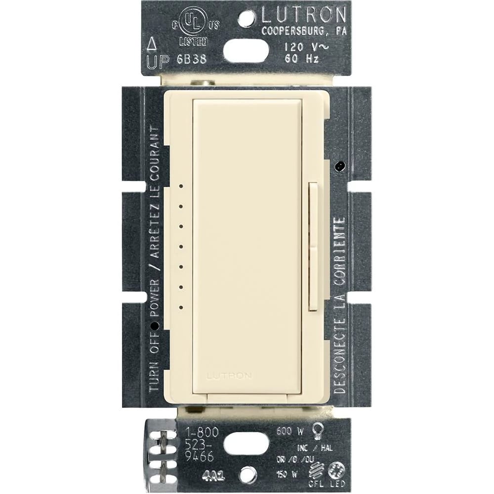 Lutron MACL-153MH-AL Maestro LED Dimmer Switch - 150W LED - 120V - Single Pole/Multi-Location - Finish: Matte Almond