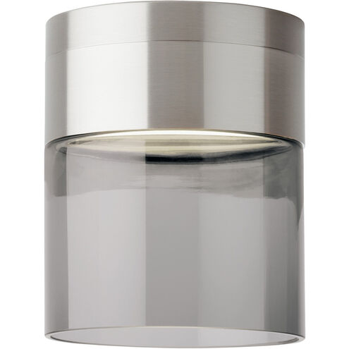 Visual Comfort Modern Collection 700FMMANSTKS-LED277 Sean Lavin Manette LED 5 Inch Satin Nickel Flush Mount Transparent Smoke Glass 17W 3000K