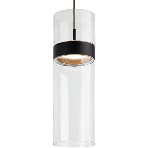 Visual Comfort Modern Collection 700TDMANGPCLCLSS-LED277 Sean Lavin Manette Grande LED 5 Inch Satin Nickel/Satin Nickel Pendant 18W 3000K Clear Glass