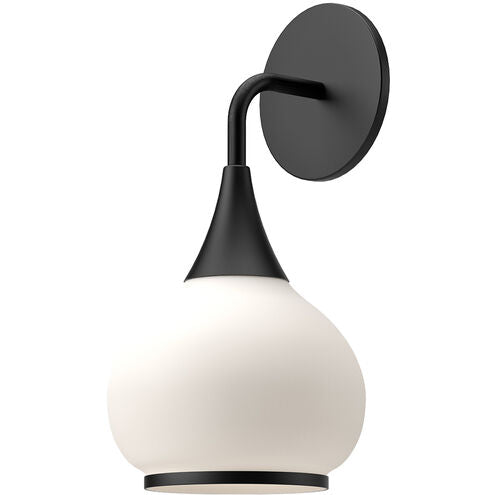 Alora Mood WV524006MBOP Hazel 1 Light 6.63 inch Matte Black Bath Vanity Light Wall Light in Opal Glass