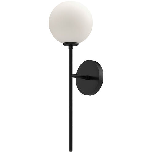 Alora Mood WV549101MBOP Cassia 1 Light 6 inch Matte Black Bath Vanity Light Wall Light in Opal Glass Shade