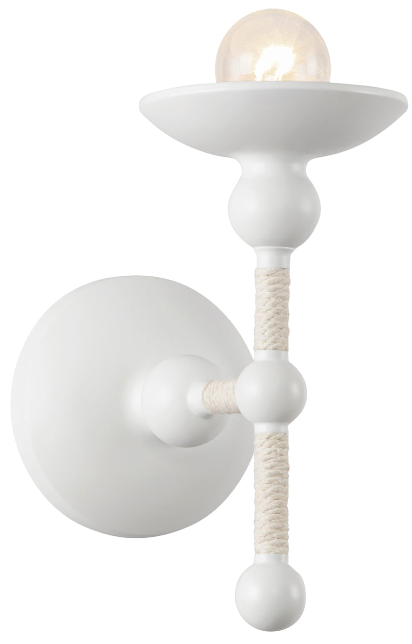 Alora Lighting WV343104MWCN Nadine 1 Light 4.63 inch Matte White and Cotton Bath Vanity Light Wall Light