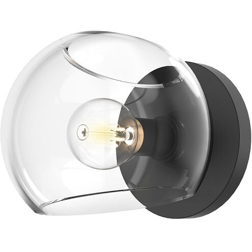 Alora Mood WV548006MBCL Willow 1 Light 6 inch Matte Black Bath Vanity Light Wall Light in Clear Glass