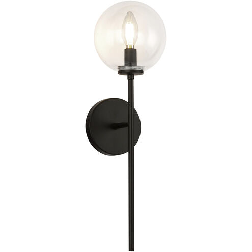 Alora Mood WV549101MBCL Cassia 1 Light 6 inch Matte Black Bath Vanity Light Wall Light in Clear Glass Shade