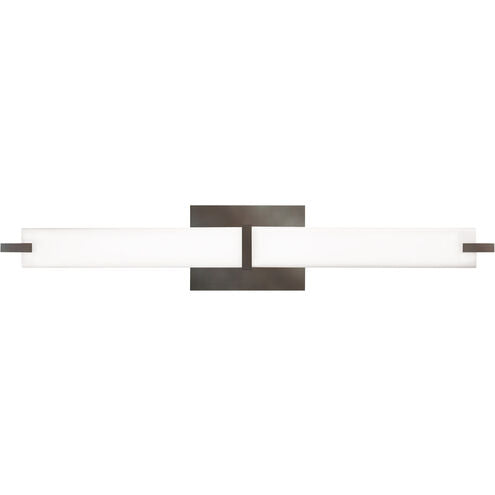 Visual Comfort Modern Collection 700BCMETYZ-LED930-277 Sean Lavin Metro LED 25.8 Inch Antique Bronze Bath Light 3000K 90CRI White Acrylic Shade
