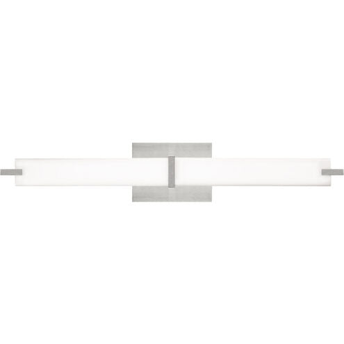 Visual Comfort Modern Collection 700BCMETYS-LED927-277 Sean Lavin Metro LED 25.8 Inch Satin Nickel Bath Light 2700K 90CRI White Acrylic Shade