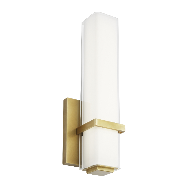 Visual Comfort Architectural 700BCMLN13WNB-LED930-277 Modern Milan 1-lt 13" Tall LED Bath Light CCT 3000K - Voltage 277V - Finish Natural Brass