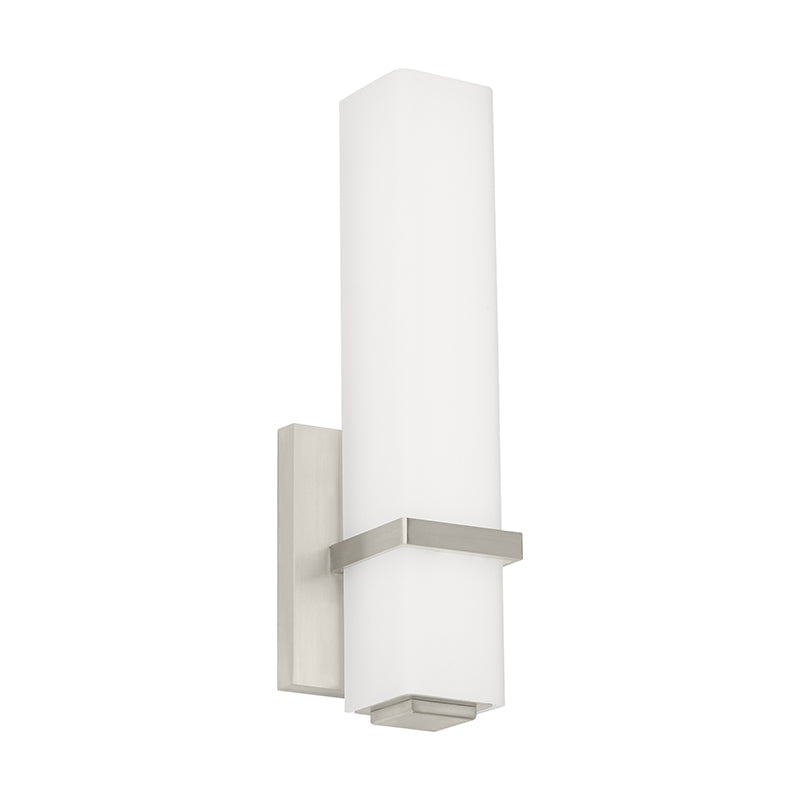 Visual Comfort Architectural 700BCMLN13WS-LED930-277 Modern Milan 1-lt 13" Tall LED Bath Light CCT 3000K - Voltage 277V - Finish Satin Nickel