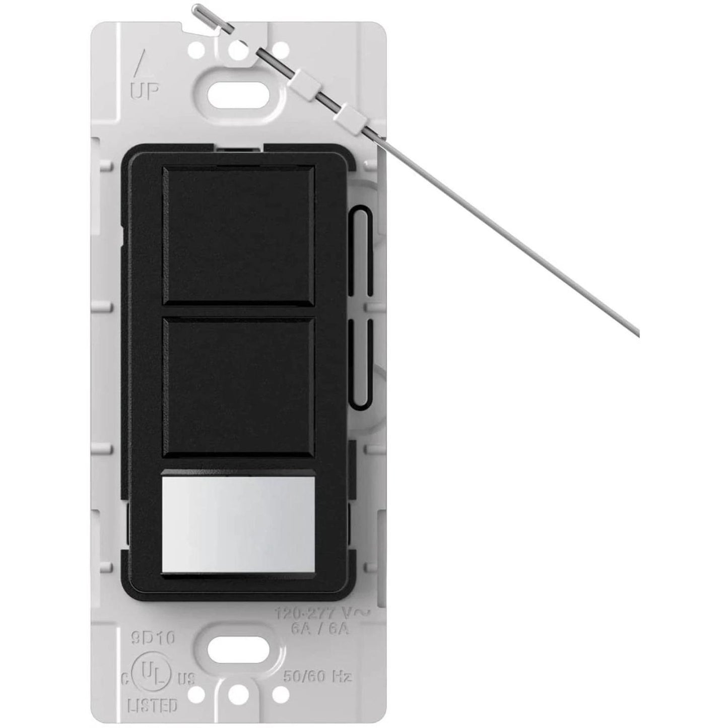Lutron MS-OPS6-DDV-MN Maestro Dual Circuit Motion Dual Single Pole Sensor Switch - 6A Light/4.4A Fan - Ground or Neutral Required - 120-277V - Finish: Midnight