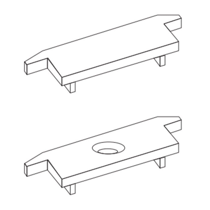 Alloy LED AL-50-18-9951-SL Naro 4 - Silver Plastic End Caps 2 Pair Pack: 2 Open - 2 Closed