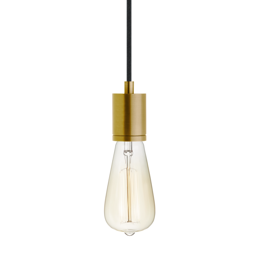 Visual Comfort Architectural 700TDSOCOPM08INB Modern 2" Soco 1-lt Modern Socket Pendant Light - Cord Length: 96" - 120V - Cord Color: Black & White - Finish: Natural Brass