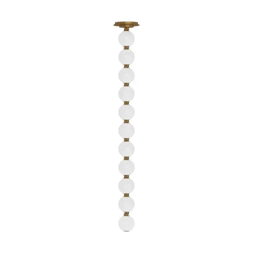 Visual Comfort Architectural SLPD22930NBS Modern 36" Perle Milk Glass LED Surface Mount Driver Chandelier Ceiling Light - 120V - CCT: 3000K - Finish: Natural Brass