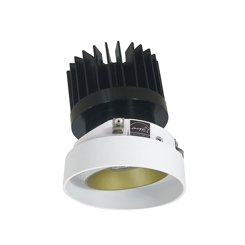 Nora Lighting NIO-4RTLACDXCHMPW/HL 4" Iolite LED Round Trimless Adjustable Reflector - CCT: Comfort Dim - 28W - Reflector Finish: Champagne Haze - Adjustable Finish: Matte Powder White