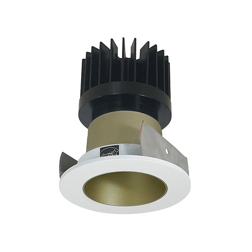 Nora Lighting NIOB-2RNDCCDXCHMPW/HL 2" Iolite Round Reflector with Round Aperture Trim - CCT: Comfort Dim - 28W - Reflector Finish: Champagne Haze - Flange Finish: Matte Powder White