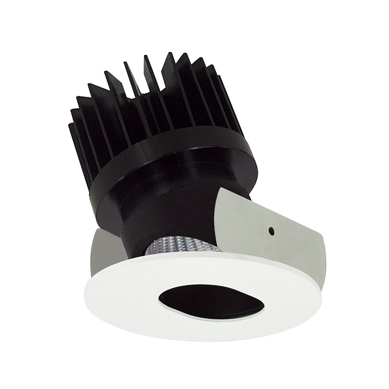 Nora Lighting NIOB-2RSLCDXBMPW/HL 2" Iolite Round Adjustable Slot Aperture Trim - CCT: Comfort Dim - 28W - Reflector Finish: Black - Flange Finish: Matte Powder White