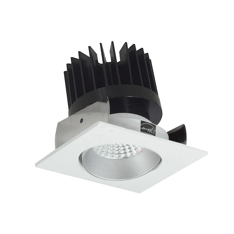 Nora Lighting NIOB-2SCCDXHZMPW/HL 2" Iolite Square Adjustable Cone Reflector Trim - CCT: Comfort Dim - 28W - Reflector Finish: Haze - Flange Finish: Matte Powder White
