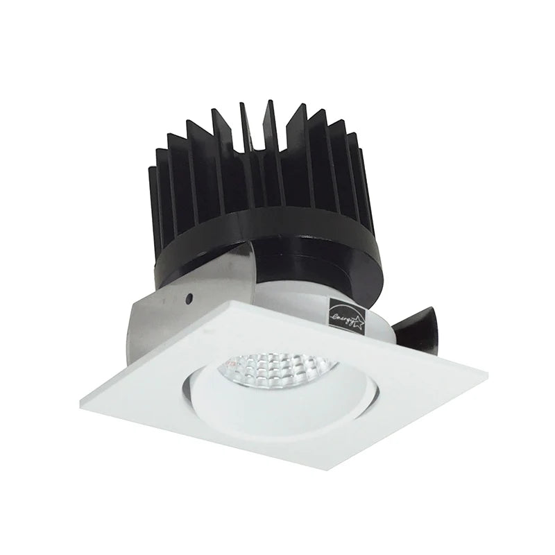 Nora Lighting NIOB-2SCCDXMPW/HL 2" Iolite Square Adjustable Cone Reflector Trim - CCT: Comfort Dim - 28W - Reflector Finish: Matte Powder White - Flange Finish: Matte Powder White